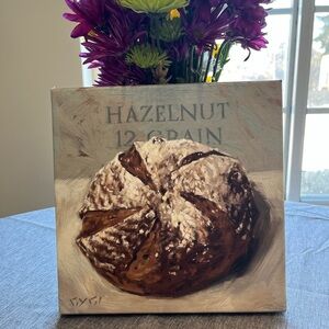 Darren Gygi Signed 9x9 Hazelnut 12 Grain Bread Art Canvas